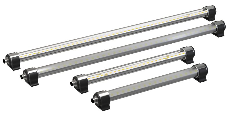 Die LED-Leuchten sind schlank im Design, blendarm in der Ausleuchtung und verfügen über einen stabilen Glaskörper (Bild: Elmeko).