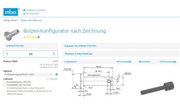 Der neue Bolzen-Konfigurator nach Zeichnung erweitert den Handlungsspielraum (Bild: mbo Oßwald).