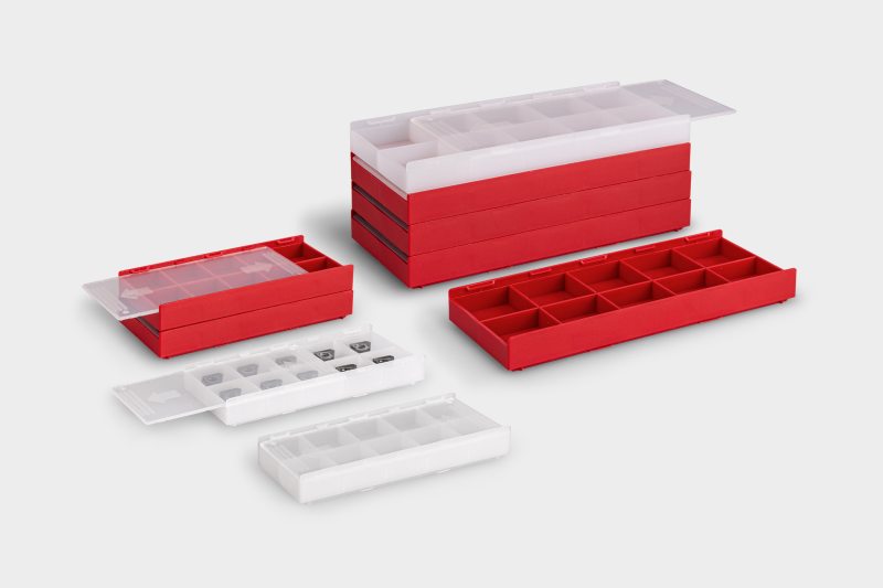 Die robusten Boxen aus Kunststoff sorgen für effektiven Schutz für hochwertige Wendeschneidplatten (Bild: rose plastic).
