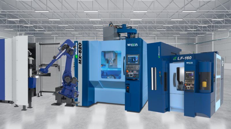 5-Achs-Vertikal-Bearbeitungszentrum mit Roboterzelle (Bild: Matsuura).