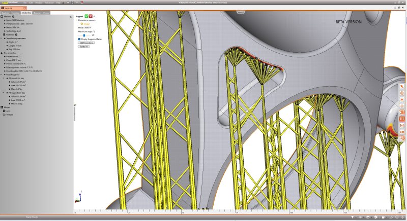 Software-Update mit neuen Stützstrukturen für den Metalldruck (Bild: Core Technologie).