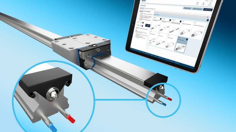 Neu im Führungsschienenkonfigurator sind Rollenschienen mit spezieller Temperierungsoption für hochpräzise Werkzeugmaschinen (Bild: Bosch Rexroth).