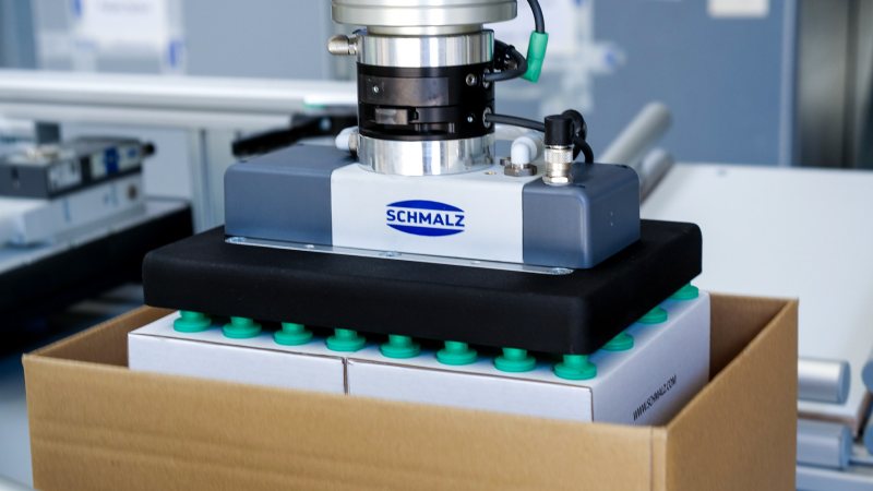 Der neue Flächengreifer ermöglicht ein passgenaues und sicheres Handling ganz individuell geformter Werkstücke (Bild: Schmalz).