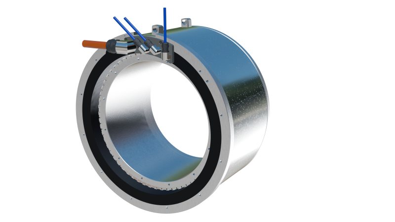 Innenläufer-Torquemotor mit Wasserkühlung (Bild: Fischer).