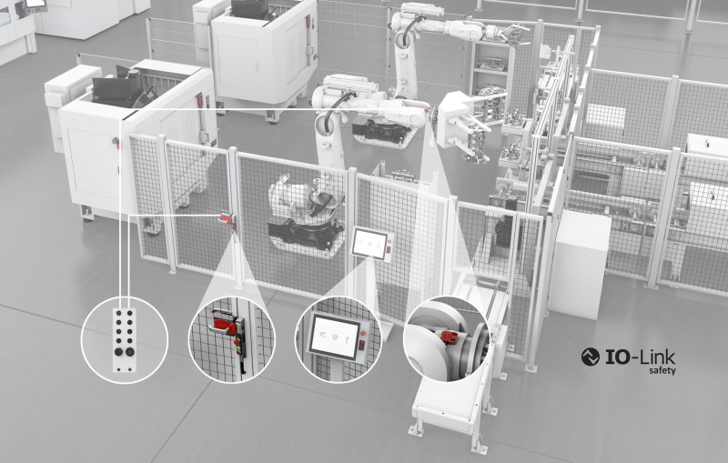 EUCHNER kombiniert seine bewährten und robusten Sicherheitskomponenten mit den Vorteilen der sicheren Kommunikation über IO-Link Safety (Bild: Euchner).