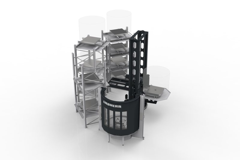 Das kompakte Rotationsladesystem erweitert die Transportlast auf bis zu 2000 kg (Bild: Liebherr).