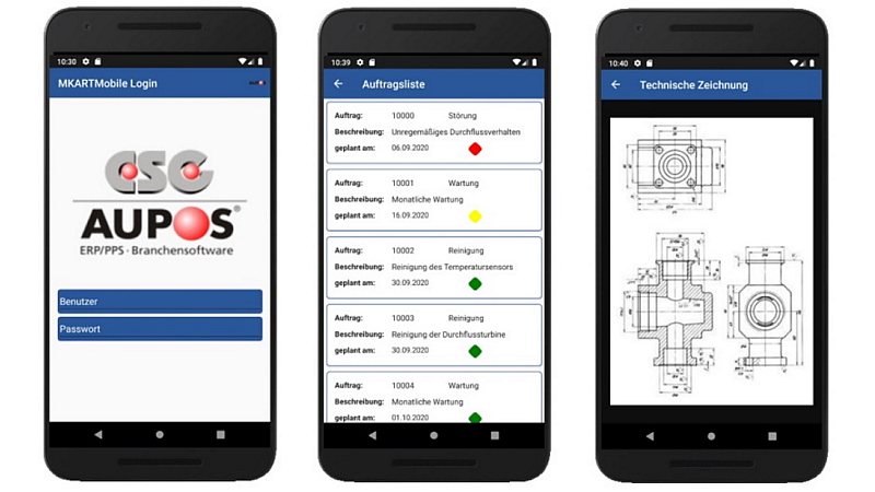 Eine mobile App ergänzt die Instandhaltungssoftware (Bild: CSG Aupos).