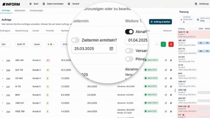 Cloud-Tool für transparente Montageplanung (Bild: Inform).