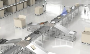 Anwendungsbeispiel: Sortierung von Paketen und Polybags vor dem Weitertransport. Die Berechnung der Objekteigenschaften für alle Objektformen erfolgt im Sensor (Bilder: Pepperl+Fuchs).