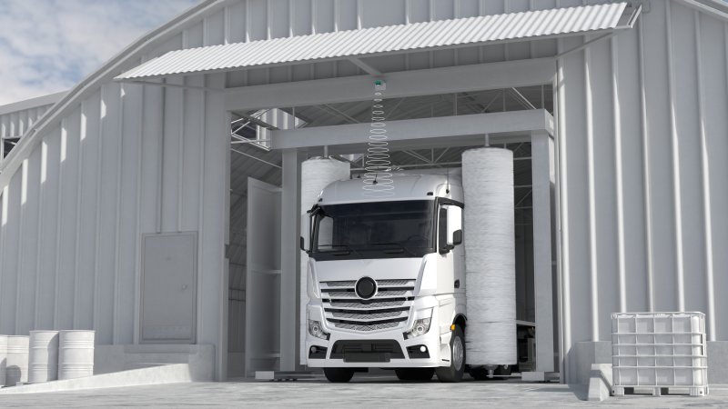 Anwendungsbeispiel Fahrzeugerkennung in der Waschanlage (Bild: Pepperl+Fuchs).
