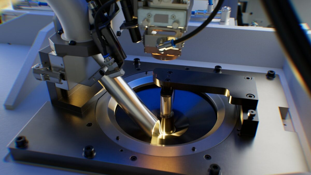 Laserschweißprozess mit präziser Laserführung und stabilem Prozessablauf für reproduzierbare Nahtqualität bei geringem Bauteilverzug (Bild: Emag).