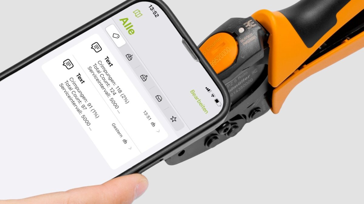 Die Nutzungsdaten lassen sich mit einem NFC-fähigen Smartphone auslesen (Bild: Weidmüller)