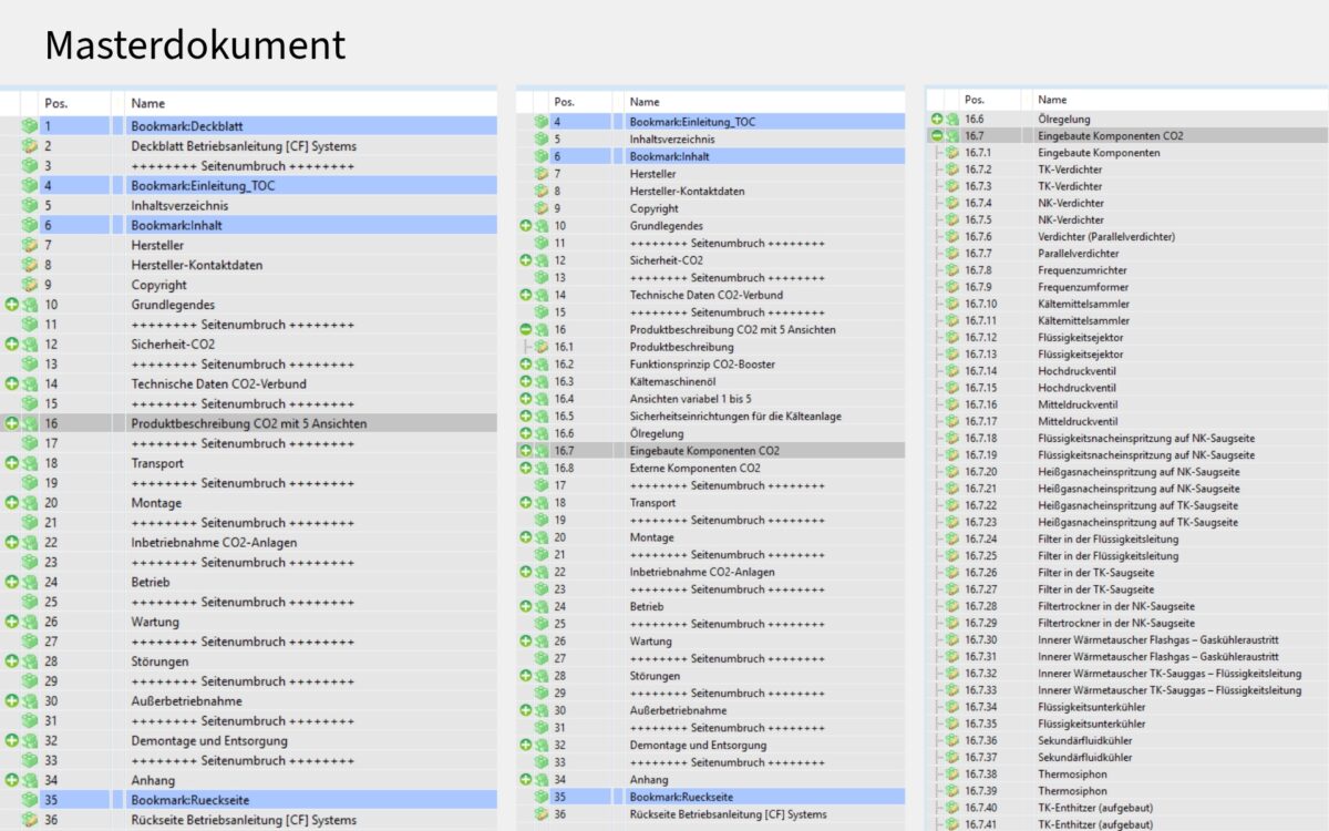 Das Masterdokument enthält Informationen über alle Produkte (Bild: gds).