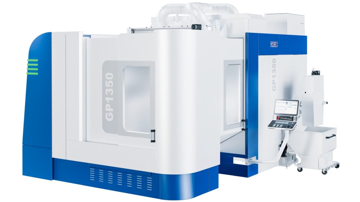 Computergeneriertes Bild des neuen 5-Achs-Bearbeitungszentrums (Bild: Grob).