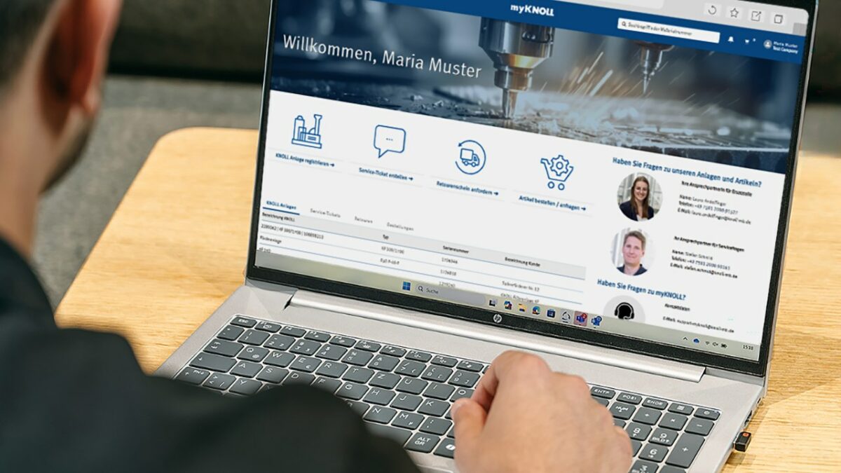 Das Kundenportal ist übersichtlich strukturiert und auf Transparenz ausgelegt (Bild: Knoll).