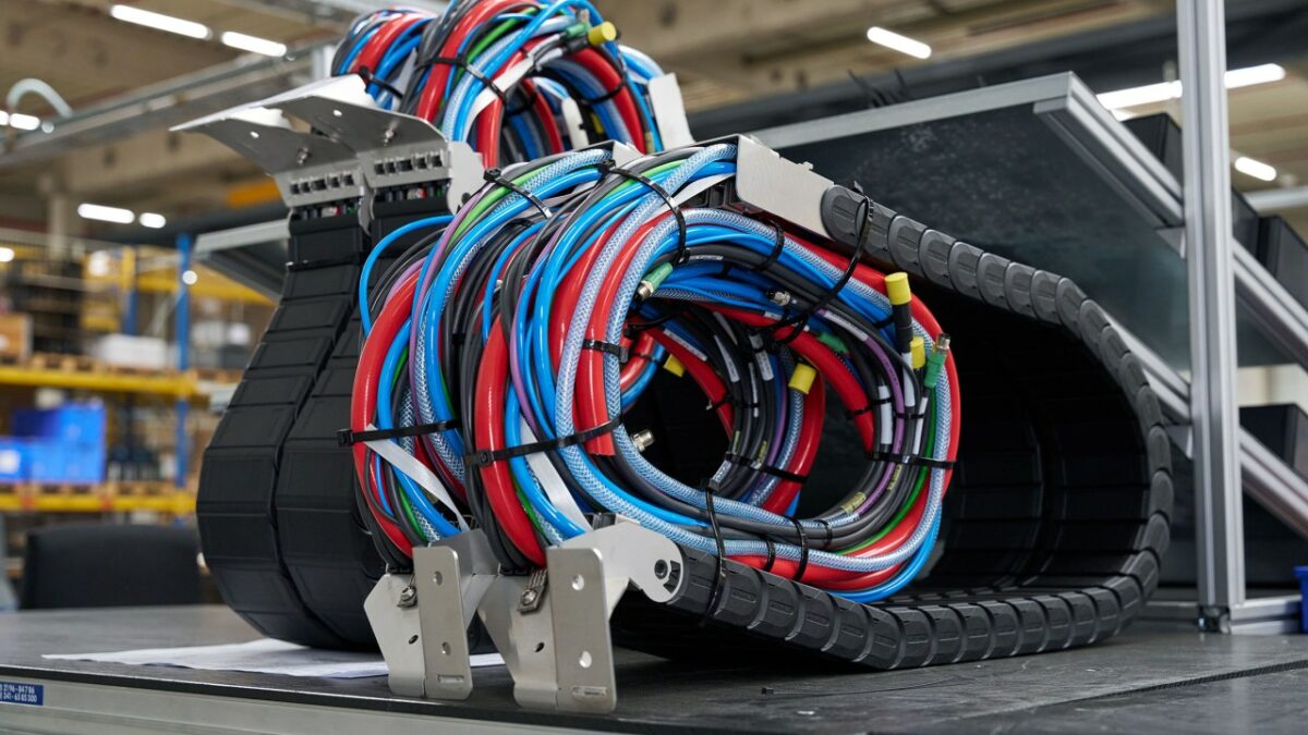 Das Unternehmen zeigt Anwendungen entlang verschiedener Prozessschritte in der Metallverarbeitung, etwa Energiekettensysteme für Werkzeugmaschinen (Bild: Tsubaki Kabelschlepp).