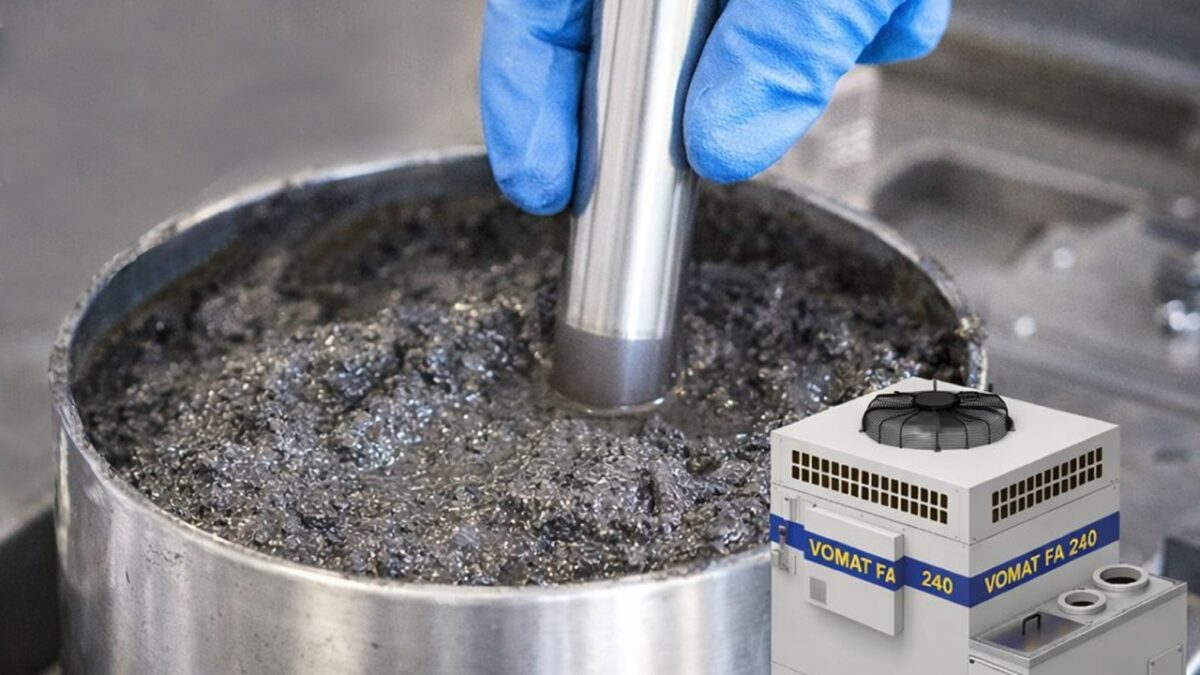 Die Feinstfiltration extrahiert Hartmetall aus Schleifschlamm und entlastet Betriebe wirtschaftlich wie ökologisch (Bild: Vomat).