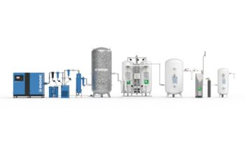 Die im »LaserPack« integrierte Kombination aus Stickstoffgenerator und Wasserstoff-Katalysator stellt hochreinen Stickstoff aus Umgebungsluft bereit (Bild: Boge).